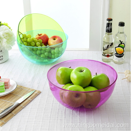 round plastic colored salad